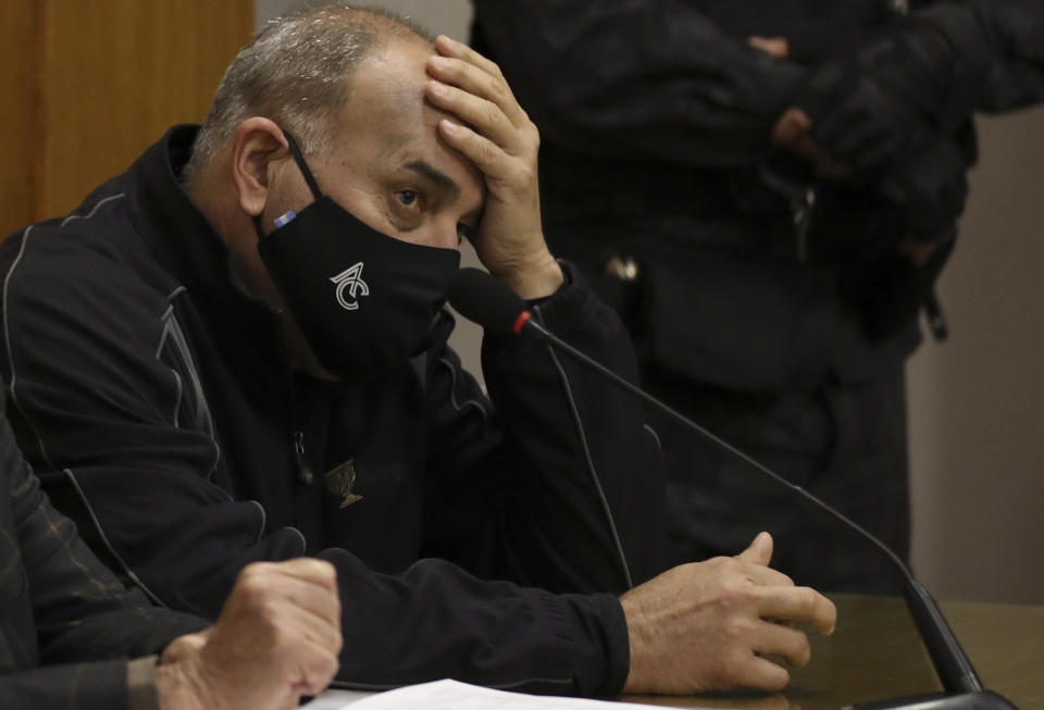 FILE - Argentine golfer Angel Cabrera, charged with assaulting three former partners, attends his trial in Cordoba, Argentina, Wednesday, July 7, 2021. Cabrera was released on parole in August and the PGA Tour said Tuesday, Dec. 19, 2023, he was clear to play its tournaments. (AP Photo/Nicolas Aguilera, File)