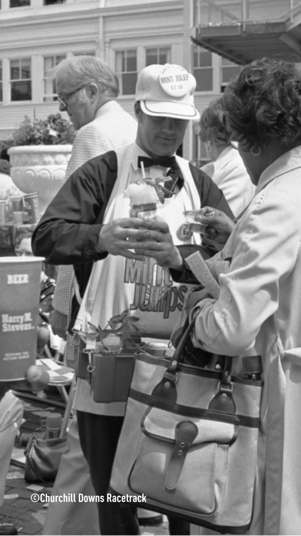 Scenes from previous runnings of the Kentucky Derby, where mint juleps have been part of the tradition from the start.