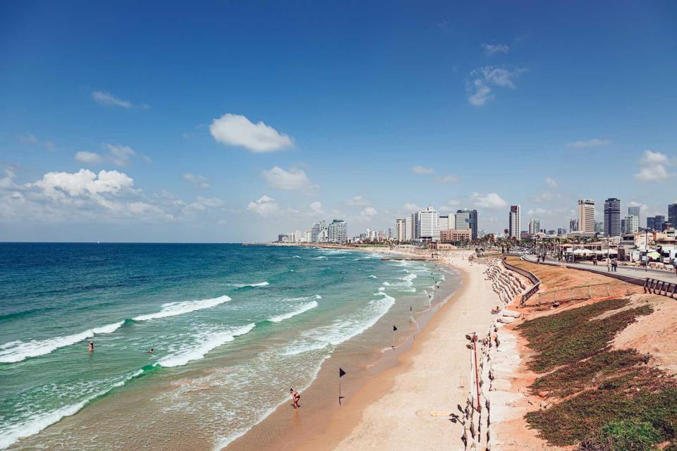 Mediterranean sandy beach of Tel Aviv