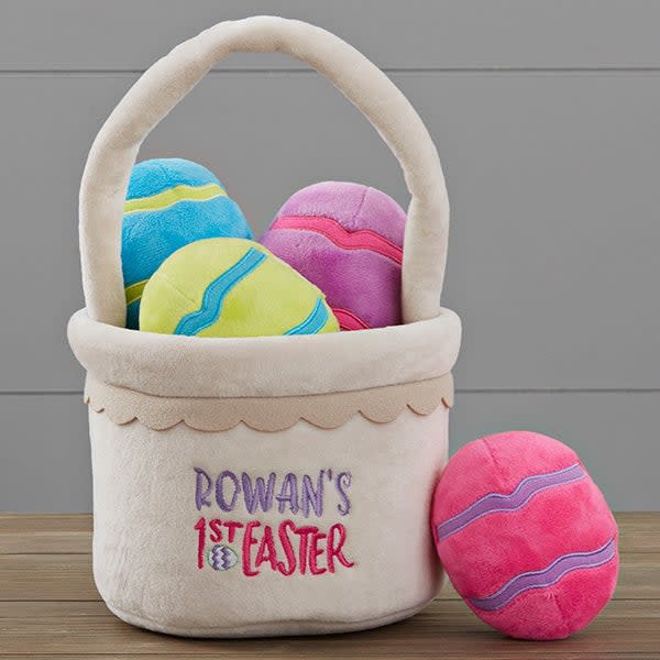 <p><a href="https://go.redirectingat.com?id=74968X1596630&url=https%3A%2F%2Fwww.personalizationmall.com%2FMy-First-Easter-Personalized-Mini-Easter-Basket-with-Plush-Eggs-p34506.prod&sref=https%3A%2F%2Fwww.goodhousekeeping.com%2Fholidays%2Feaster-ideas%2Fg46672540%2Fbest-personalized-easter-baskets%2F" rel="nofollow noopener" target="_blank" data-ylk="slk:Shop Now;elm:context_link;itc:0;sec:content-canvas" class="link rapid-noclick-resp">Shop Now</a></p><p>My First Easter Personalized Plush Mini Easter Basket</p><p>personalizationmall.com</p><p>$15.99</p>