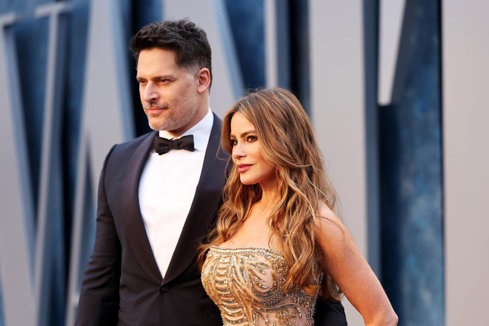 Joe Manganiello and Sofía Vergara attend the 2023 Vanity Fair Oscar Party Hosted By Radhika Jones at Wallis Annenberg Center for the Performing Arts on March 12, 2023 in Beverly Hills, California.  (Cindy Ord / Getty Images for Vanity Fair)