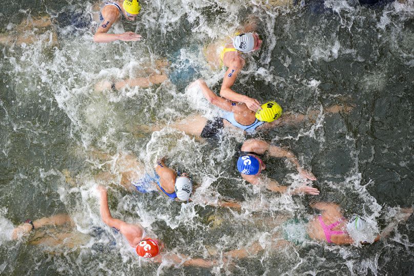 Olympic marathon swimmers train in Seine River after green light on