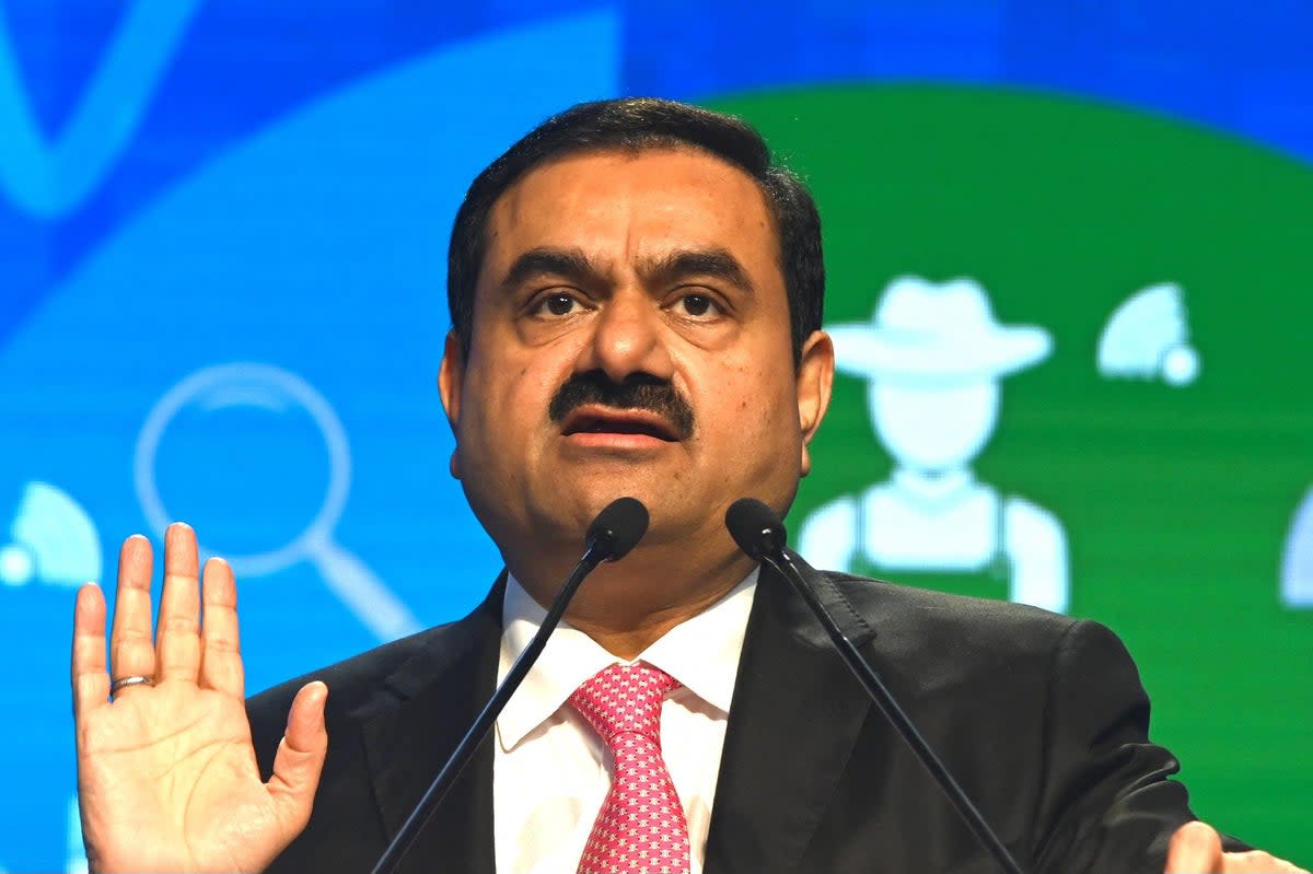 File: Chairperson of Indian conglomerate Adani Group, Gautam Adani, speaks at the World Congress of Accountants in Mumbai (AFP via Getty Images)