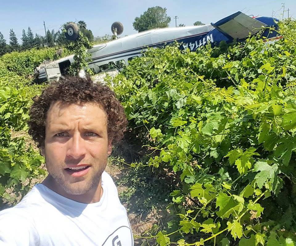 Sebastian Alvarez posted this selfie saying he was 'happy to survive'. Photo: Instagram