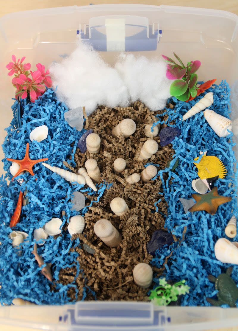 splitting the sea sensory bin