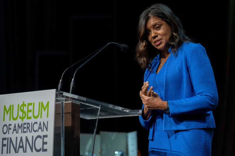 CEO and Founder of Xponance Tina Byles Williams speaks during The Museum of American Finance Gala in New York