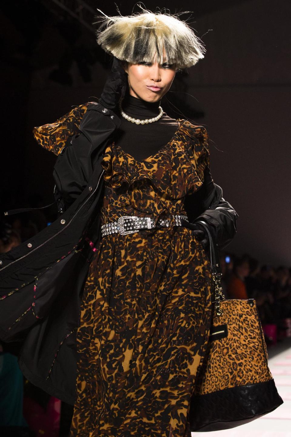 The Betsey Johnson Fall 2013 collection is modeled during Fashion Week in New York, Monday, Feb. 11, 2013. (AP Photo/John Minchillo)