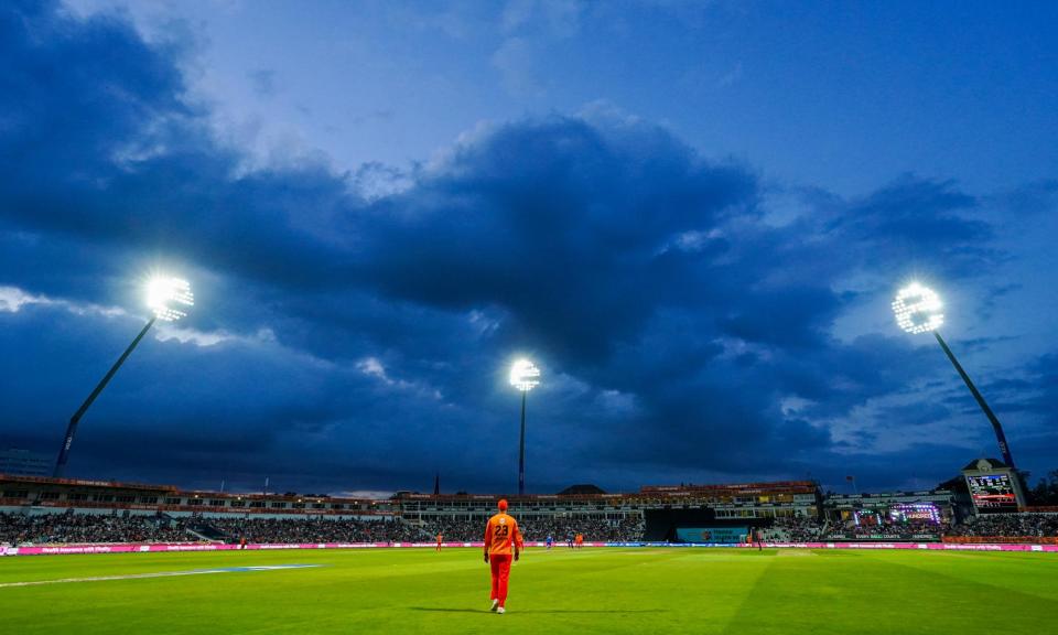 <span>Liam Livingstone fields for Birmingham Phoenix at Edgbaston, Birmingham, in a Hundred match against London Spirit, 2023.</span><span>Photograph: David Davies/PA</span>