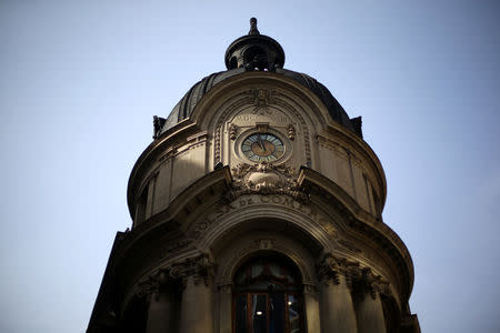 A view of Santiago's stock exchange building in Santiago, Chile September 25, 2017. REUTERS/Ivan Alvarado