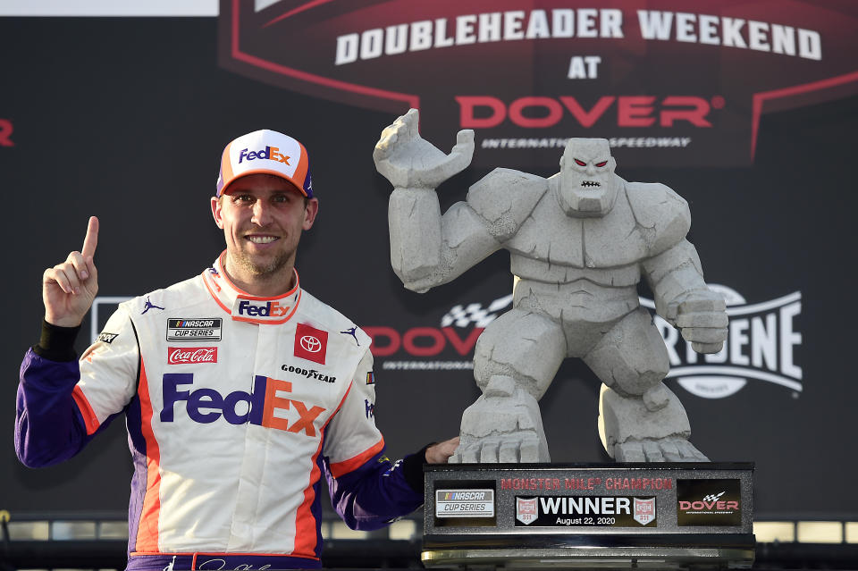 Denny Hamlin got his sixth victory of the year on Saturday. On Sunday, Kevin Harvick got his seventh. (Photo by Jared C. Tilton/Getty Images)