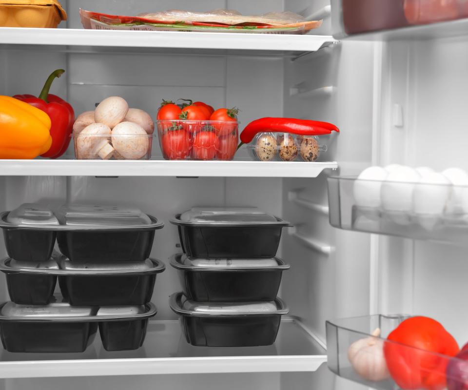 Refrigerator with food organized by date