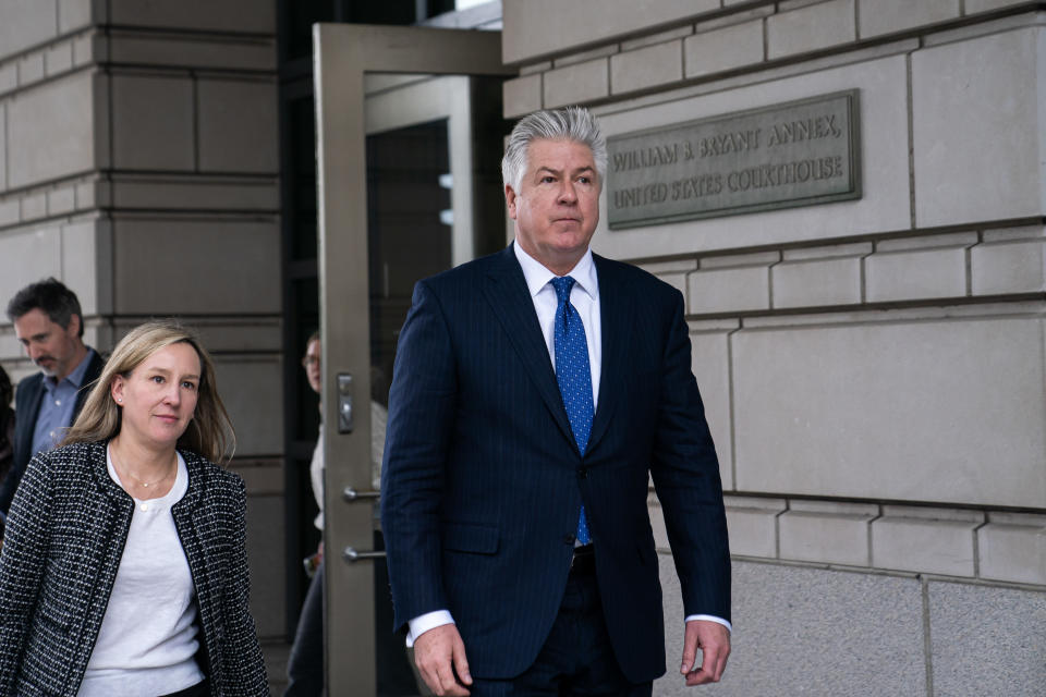 Evan Corcoran, attorney for former President Donald Trump, exits the federal court in Washington, D.C.