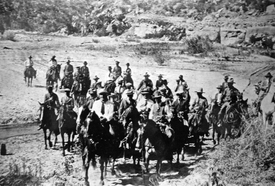 President Harding at Zion National Park on June 27, 1923. The Zion riding party includes Gov. Charles Mabey, Sen. Reed Smoot and church President Heber J. Grant. | Ron Fox