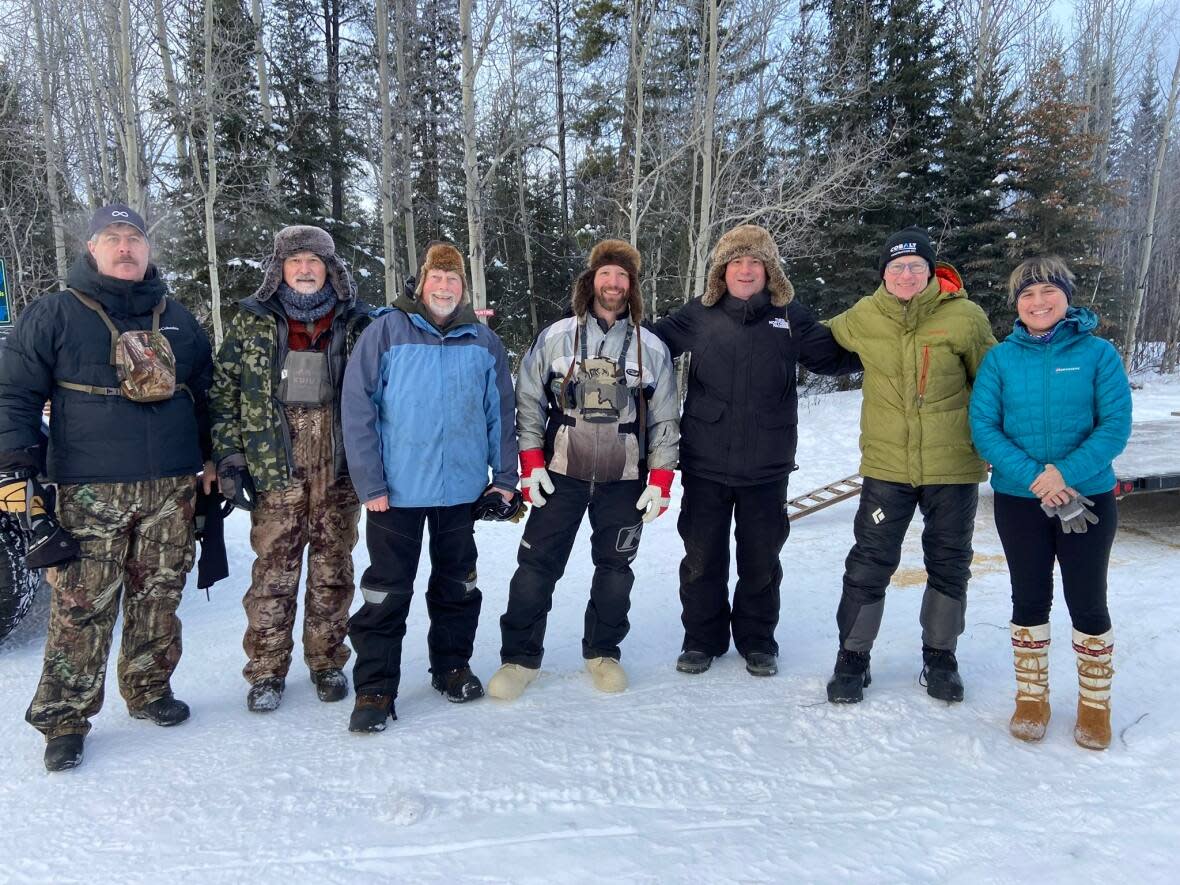 The Yukon Fish and Game Association met with Canada's Minister of Public Safety Marco Mendicino during his visit to the territory last week — but it wasn't the standard boardroom meeting the minister is maybe used to.  (Submitted by Alexander Cohen - image credit)