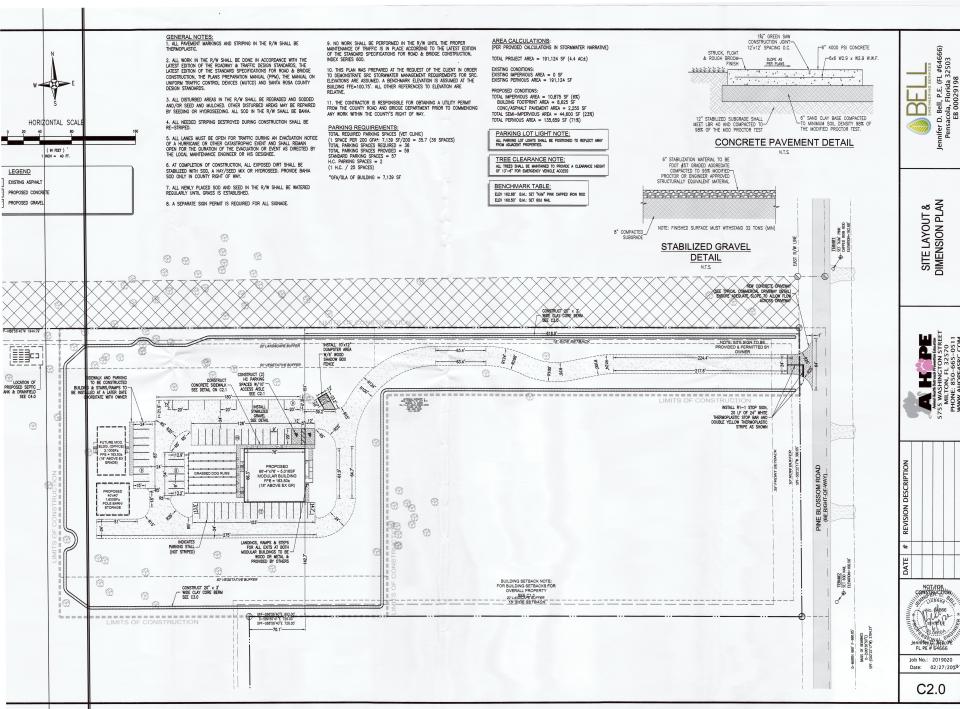 Initial site plan for a spay/neuter, vaccination and microchip facility A HOPE plans to build.