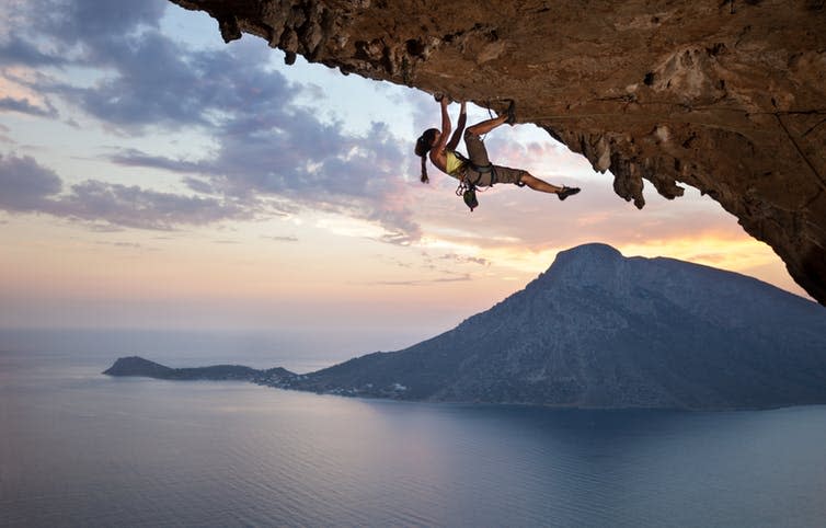 <span class="caption">Is part of the excitement of curiosity the fear of the unknown?</span> <span class="attribution"><a class="link " href="https://www.shutterstock.com/image-photo/young-female-rock-climber-sunset-kalymnos-171542741?src=-1-0" rel="nofollow noopener" target="_blank" data-ylk="slk:Photobac;elm:context_link;itc:0;sec:content-canvas">Photobac</a></span>