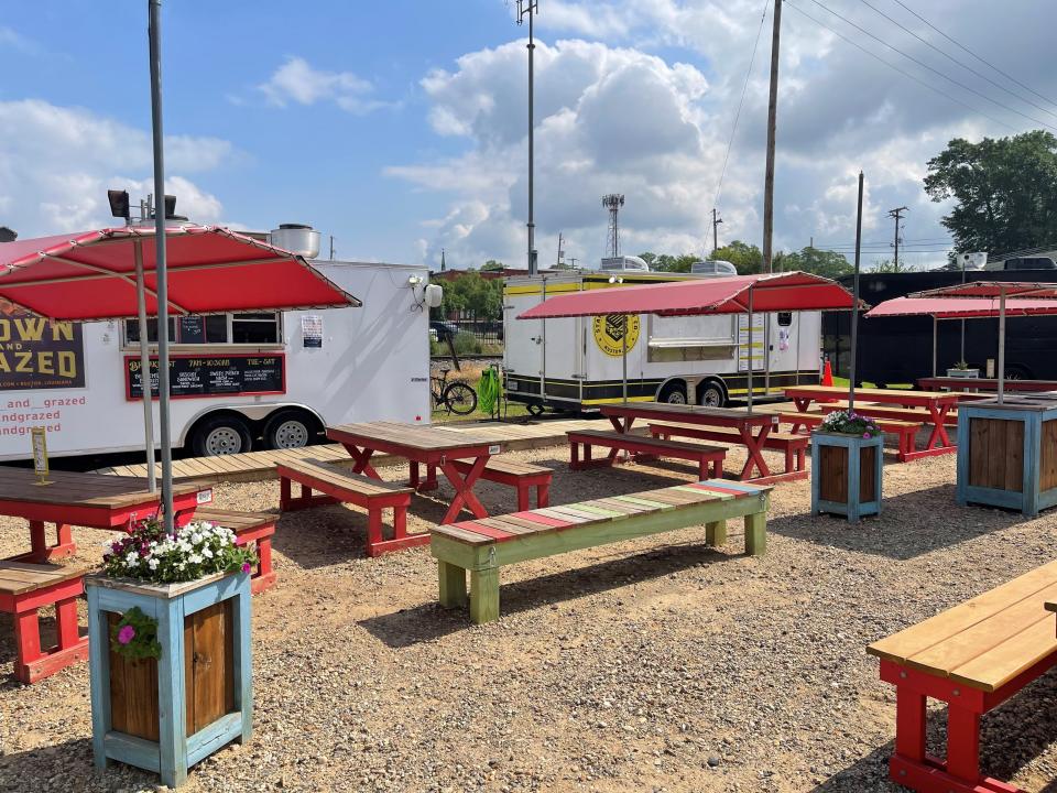 The Heard Freighthouse Food Park in downtown Monroe offers locally-produced dishes.