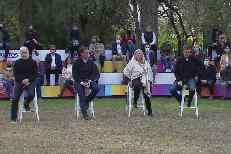 Horacio Rodríguez Larreta, Diego Santilli, Elisa Carrió y Jorge Macri