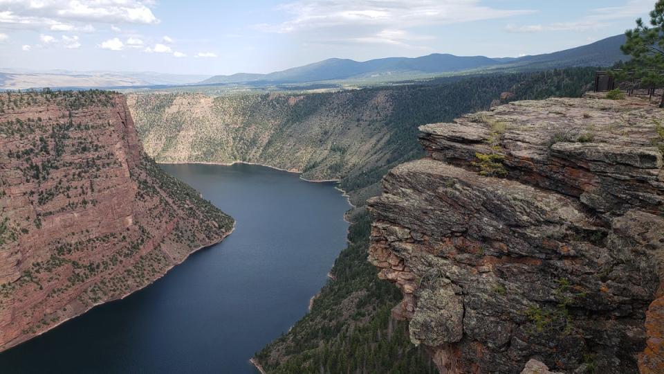 The Red Canyon Overlook: at 1,600ft straight down (Simon Veness and Susan Veness)