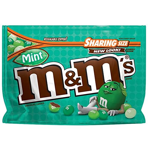 M&M'S Mint Dark Chocolate Candy Sharing Size 9.6-Ounce Bag (Pack of 8)