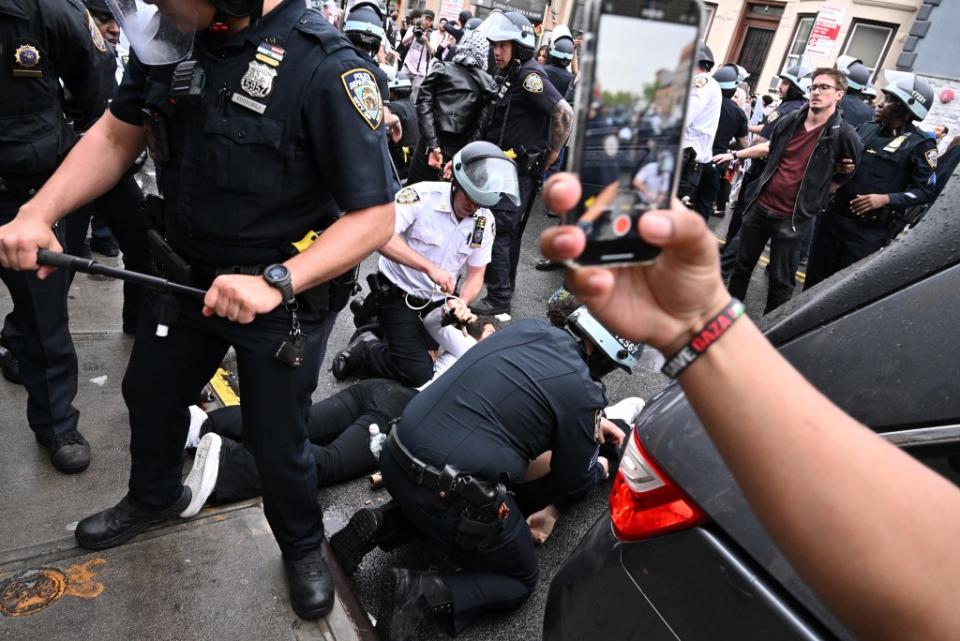 Cops arrest anti-Israel protesters. Paul Martinka for NY Post