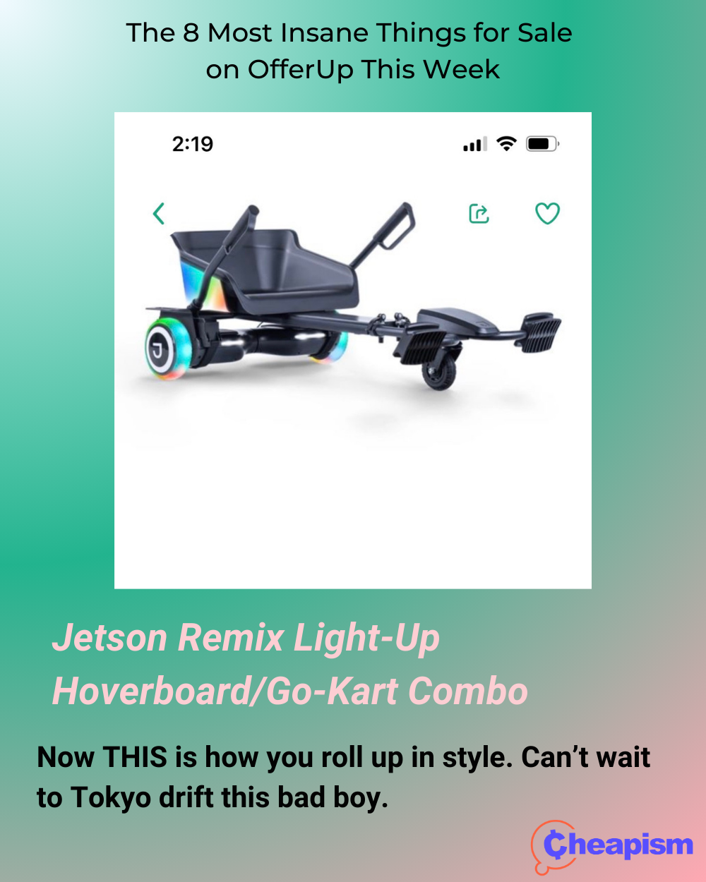 Jetson Remix Light-Up Hoverboard/Go-Kart Combo