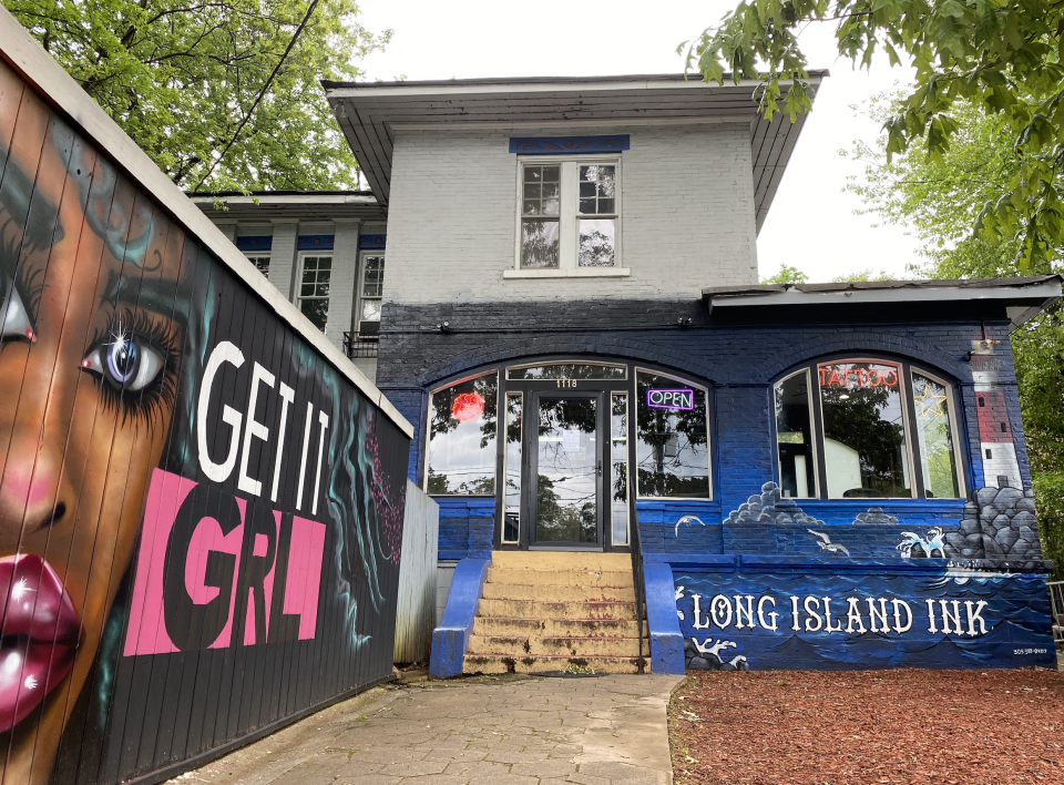 Long Island Ink at Little Five Points in Atlanta, one of the few tatttoo parlors now open. (Photo by Yahoo.) 