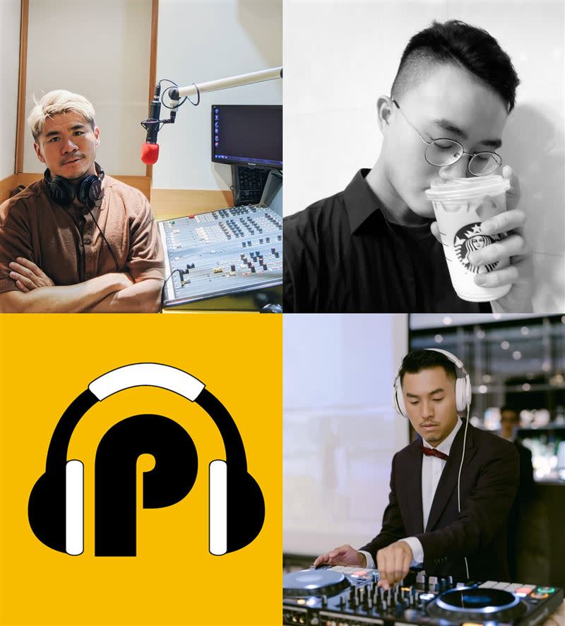 知名YouTuber「阿P聊音樂」（左下）、知名DJ「KEN LIN 林軒」（右下）、Instagram上的知名金曲預測家「壹參」（右上）、曾被稱為金曲仙姑的資深音樂媒體人「Eric」（左上）。