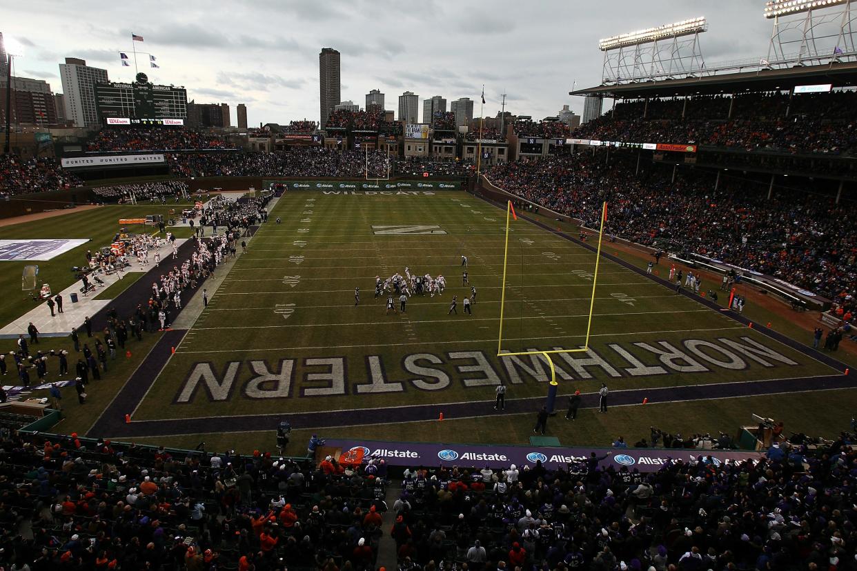 The most recent college football game played at Wrigley Field was Northwestern vs. Illinois on November 20, 2010. (Photo by Jonathan Daniel/Getty Images)