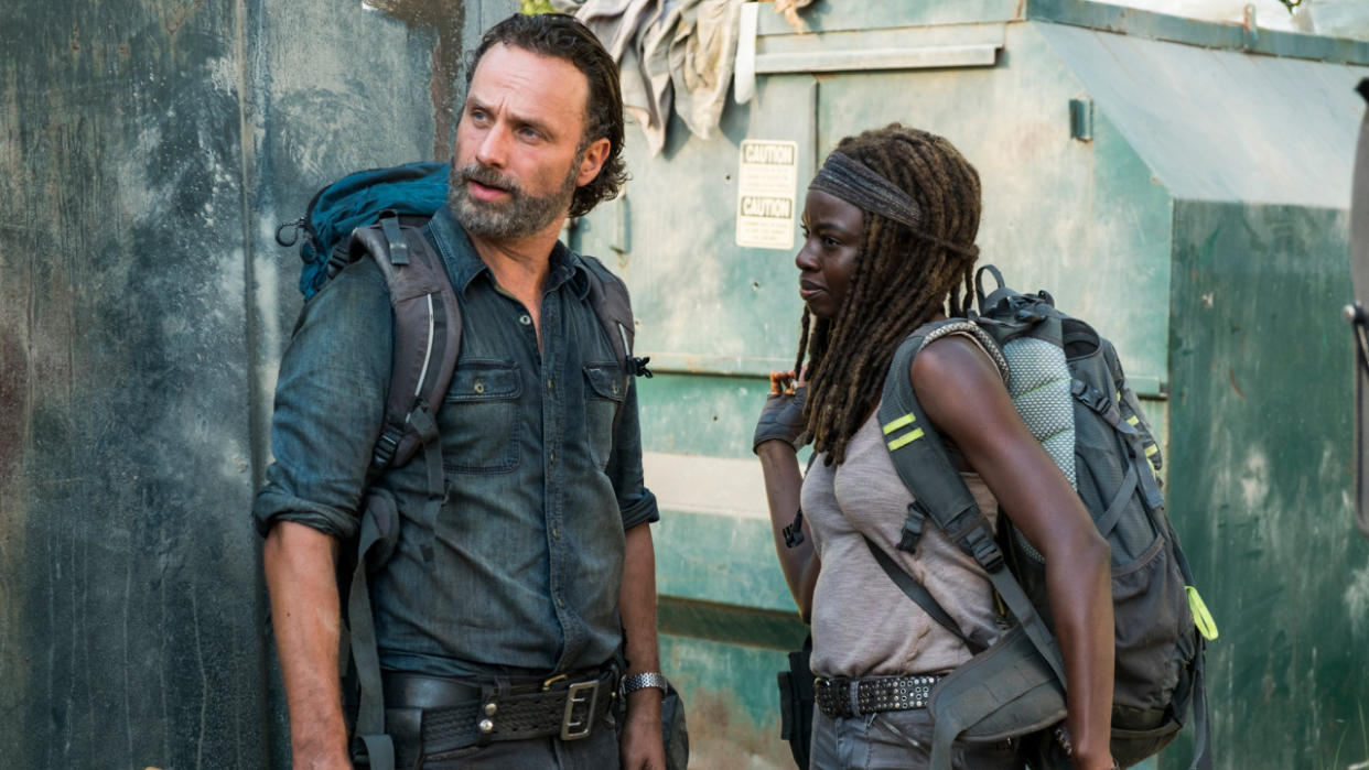  Rick and Michonne in The Walking Dead. 