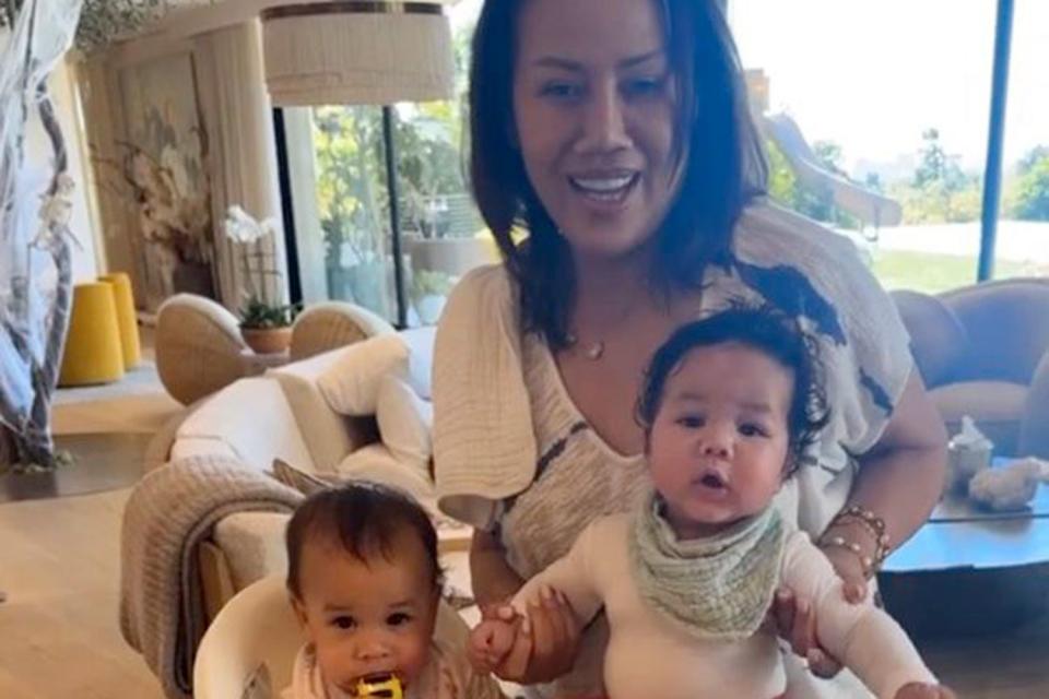 <p>Chrissy Teigen/Instagram </p> chrissy teigen mom with esti and wren