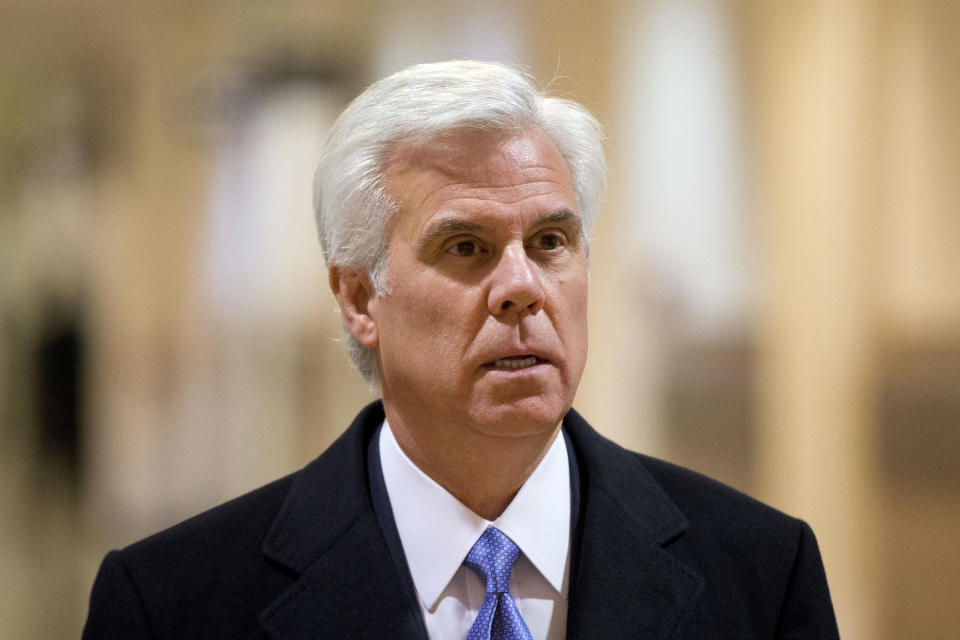 FILE - George Norcross, New Jersey businessman, is seen, Aug. 6, 2019, in Philadelphia. New Jersey’s attorney general has charged the influential Democratic power broker with racketeering and other charges in connection with government issued tax credits, according to an indictment unsealed Monday, June 17, 2024. (AP Photo/Matt Rourke, File)