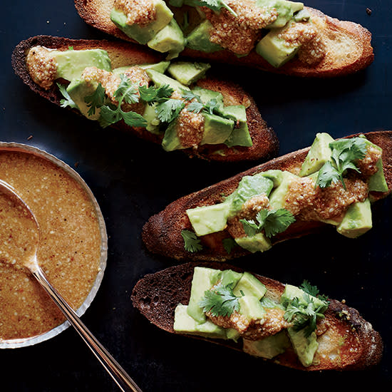 Avocado Toasts with Oaxacan Sesame Sauce