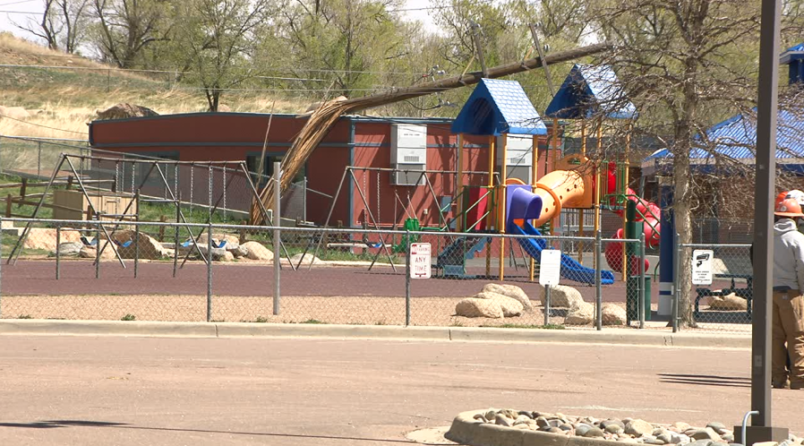 Skyway Elementary School hit by fallen power pole