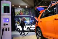 FILE PHOTO: A Volkswagen E-Golf is displayed at the Canadian International Auto Show in Toronto