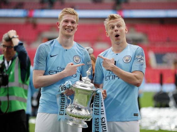 Kevin de Bruyne (L) was superb against Watford (Getty)