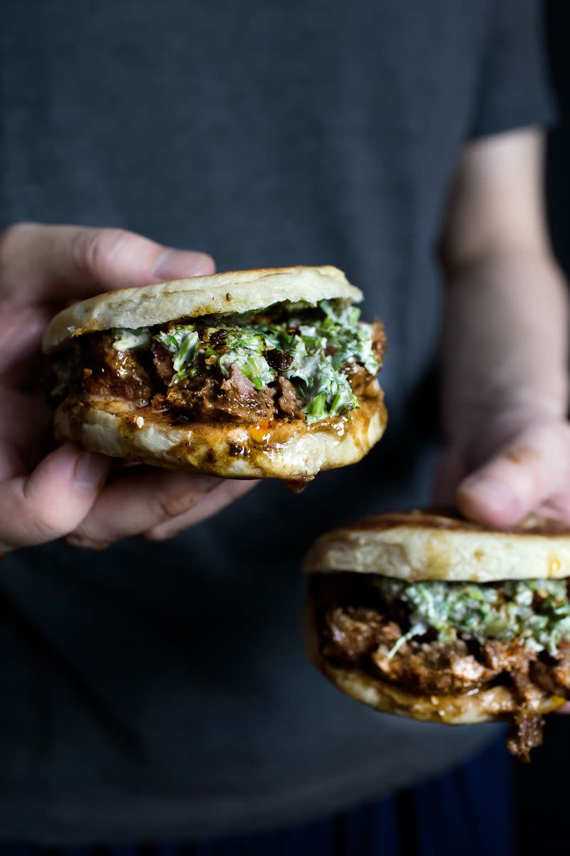 <p>This Chinese street snack is an ambitious project, but the delicious results will ruin regular burgers for you forever. </p><p><em><a href="http://ladyandpups.com/2015/05/29/xian-style-smushed-lamb-meatball-burger/" rel="nofollow noopener" target="_blank" data-ylk="slk:Get the recipe from Lady and Pups »;elm:context_link;itc:0;sec:content-canvas" class="link "><span class="redactor-invisible-space">Get the recipe from Lady and Pups »</span> </a></em><br></p>