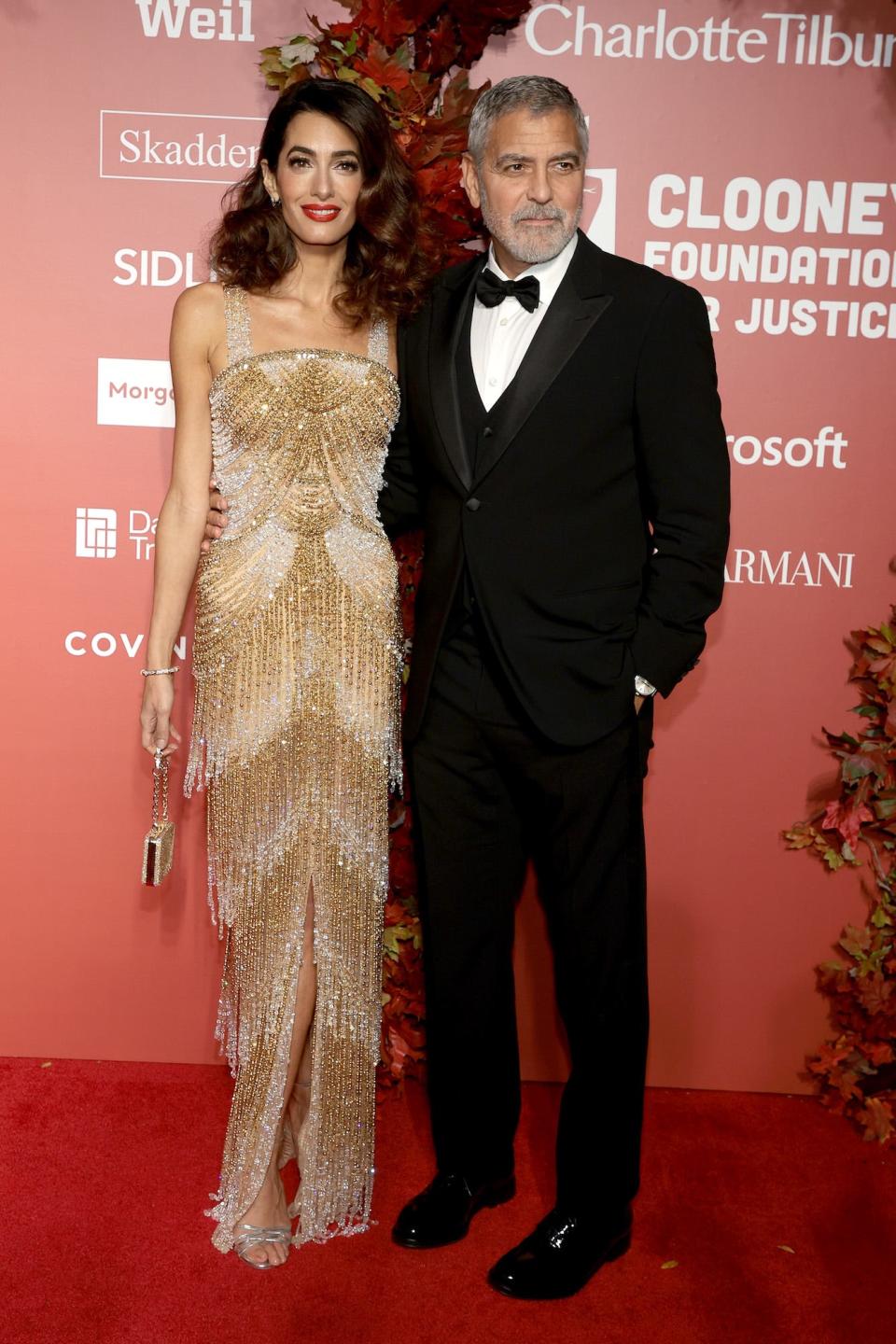 Amal and George Clooney at the inaugural Albie Awards on September 29, 2022.