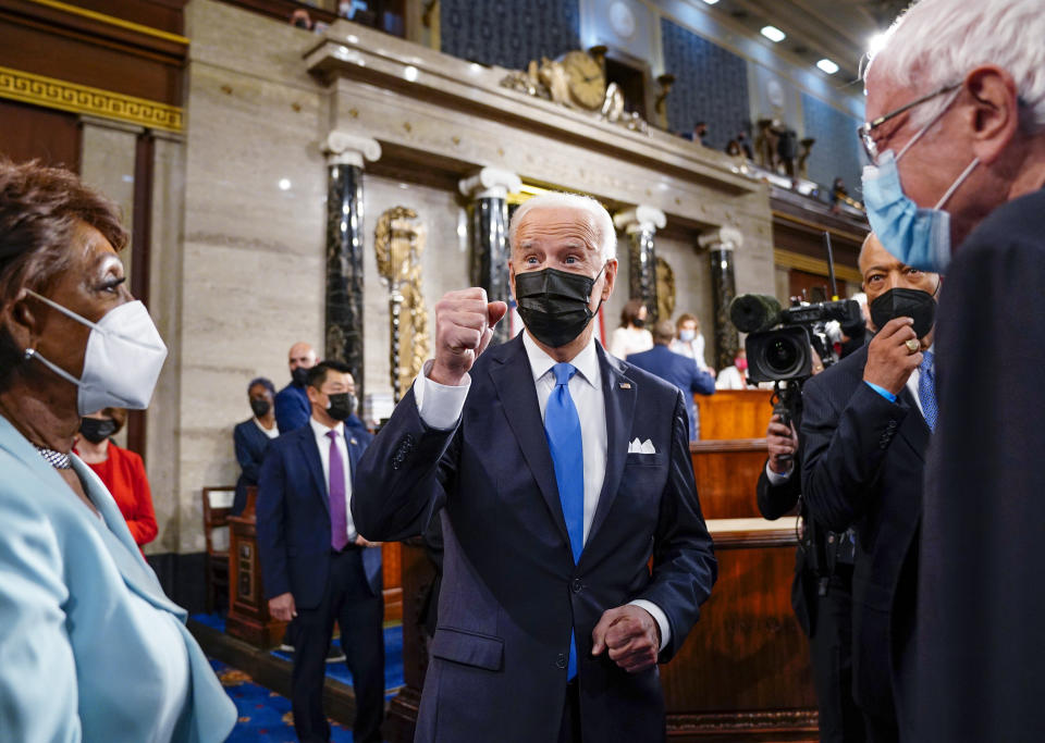 President Joe Biden, Rep. Maxine Waters and Sen. Bernie Sanders