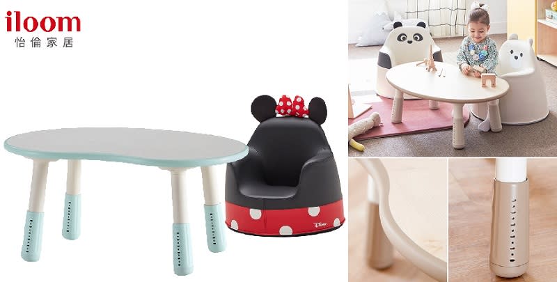 ▲韓國原裝iloom豌豆桌+迪士尼小沙發，適合1～5歲孩童開啟學習之旅。（圖片來源：Yahoo購物中心）