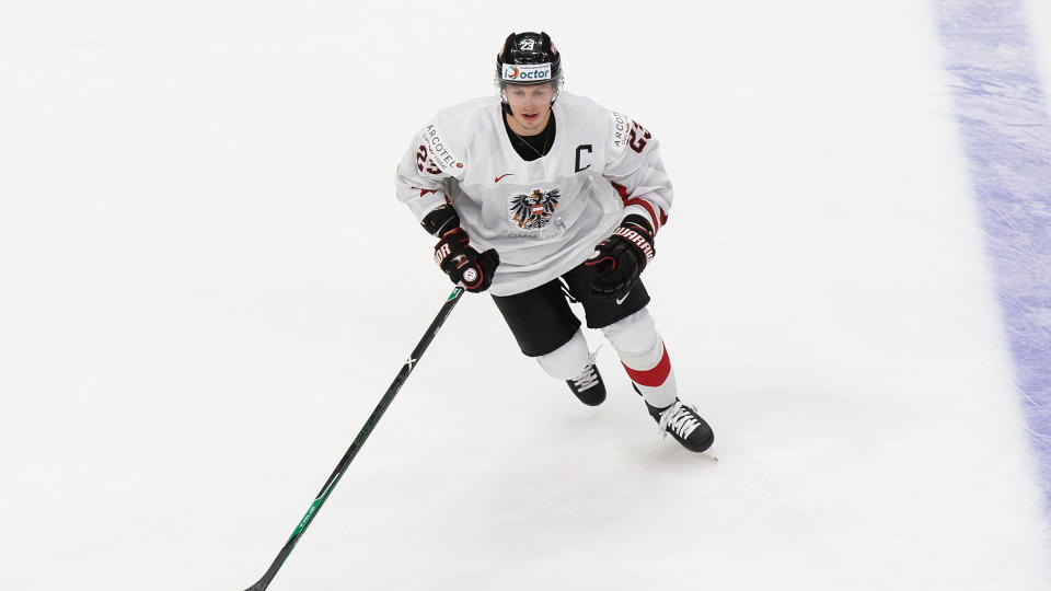 EDMONTON, AB - DECEMBER 26: Marco Rossi #23 of Austria skates against the United States during the 2021 IIHF World Junior Championship at Rogers Place on December 26, 2020 in Edmonton, Canada. (Photo by Codie McLachlan/Getty Images)