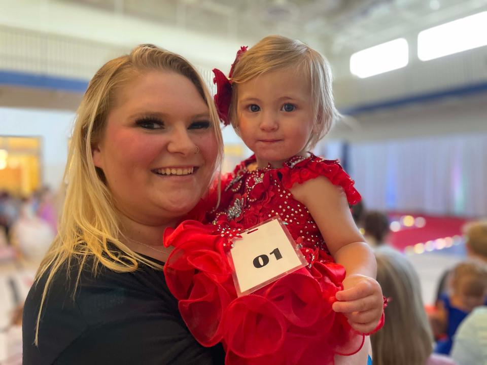 One-year-old Everleigh Human is among the youngest of contestants at the Fairest of the Fair Pageant at Beaver Ridge United Methodist Church Saturday, July 9, 2022.
Mom Cassidy Human seems proud as punch.