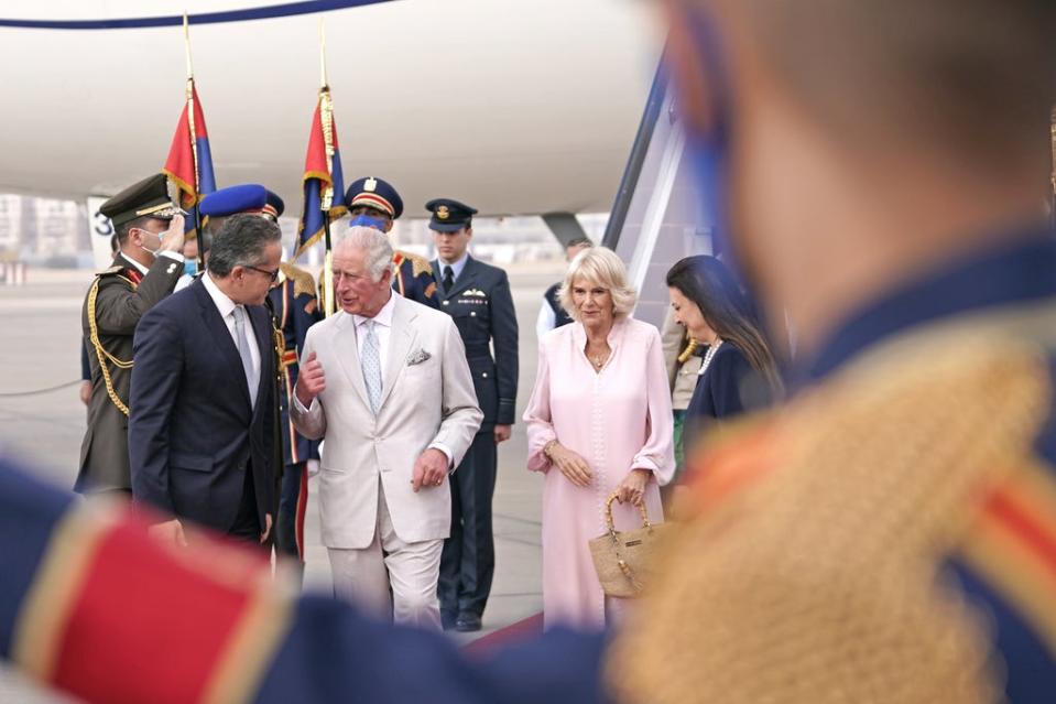 The couple arrived at Cairo Airport in Egypt on Thursday for the second leg of their tour of the Middle East (Joe Giddens/PA) (PA Wire)