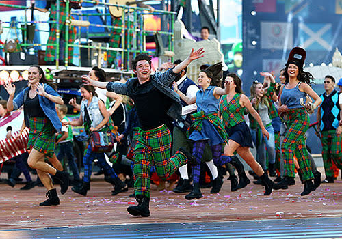 Dancers perform during the Opening Ceremony for the Glasgow 2014 Commonwealth Games at Celtic Park.