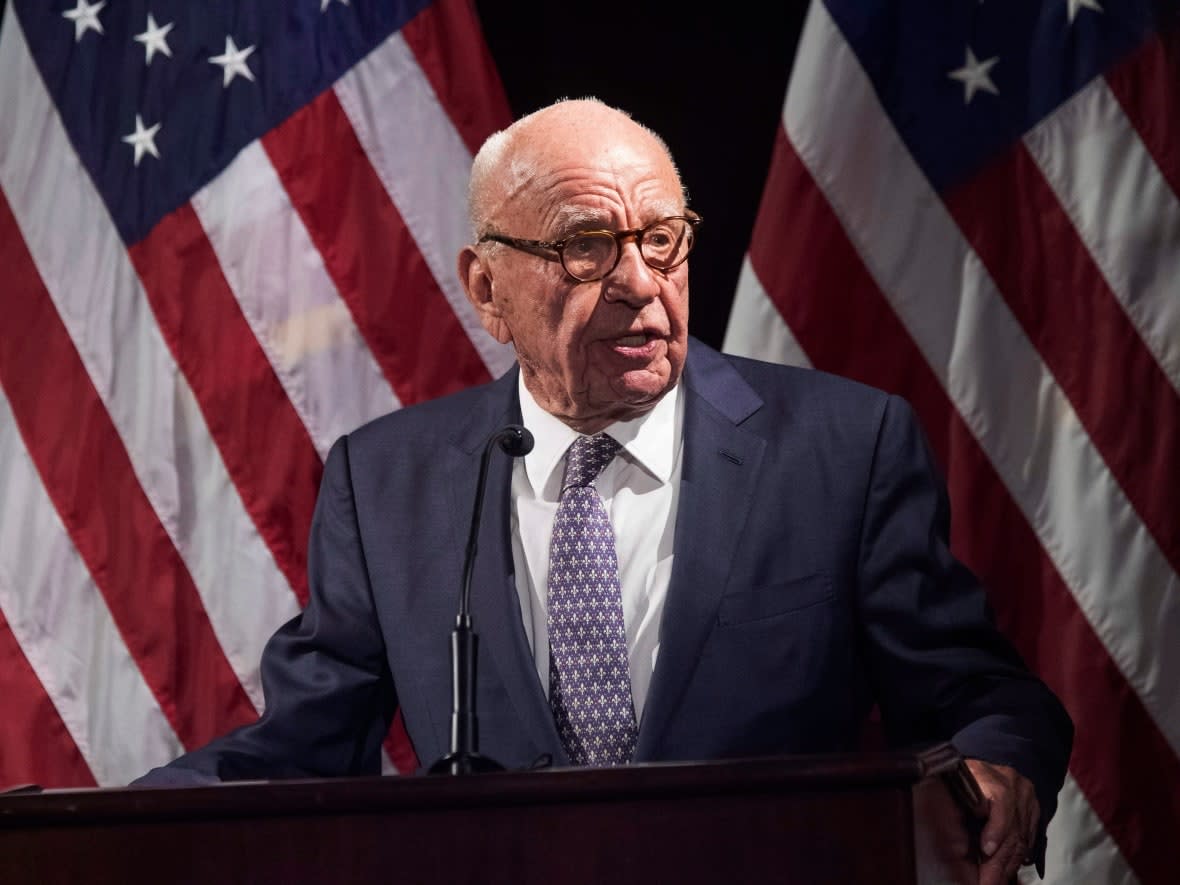 Rupert Murdoch is shown at an event on Oct. 30, 2019, in New York City. The Fox News founder last month sat for a deposition in the defamation suit filed by Toronto-founded Dominion Voting Systems. (Mary Altaffer/The Associated Press - image credit)