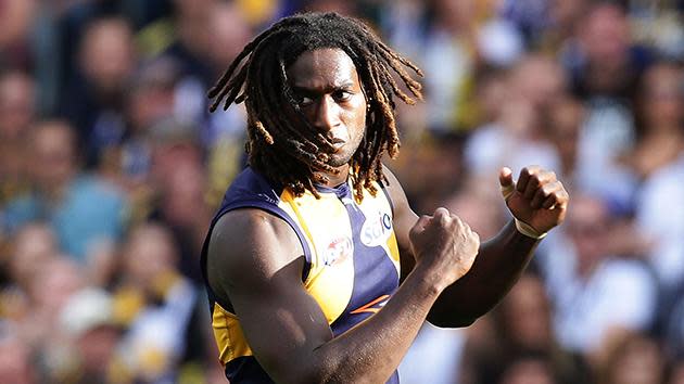 Nic Nat was a powerhouse against Brisbane, amassing 22 disposals, 46 hit-outs and two goals.