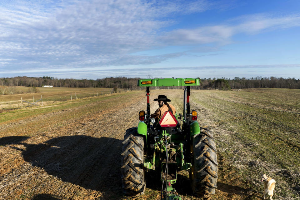 BASKERVILLE, VIRGINIA - JANUARY 8: On day 18 of the partial government shutdown, fourth generation crop farmer John Boyd, and president of the Black Farmer's Association, plants winter wheat in one of his fields in Baskerville, Virginia on Tuesday January 8, 2019. Because of the government shutdown Boyd has not received his soybean subsidies, Boyd also grows soybeans,  which where supposed give him crucial cash for to run his farm business during the slow months of January and February.  (Photo by Melina Mara/The Washington Post via Getty Images)