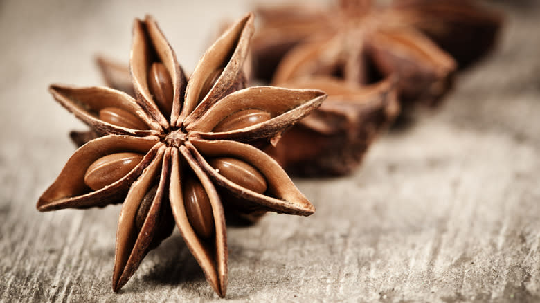 close up of star anise