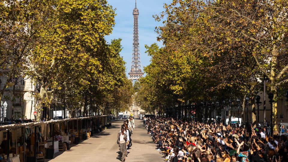 Models walk the runway during the Stella McCartney Womenswear Spring/Summer 2024 show as part of Paris Fashion Week on October 2. - Marc Piasecki/WireImage/Getty Images