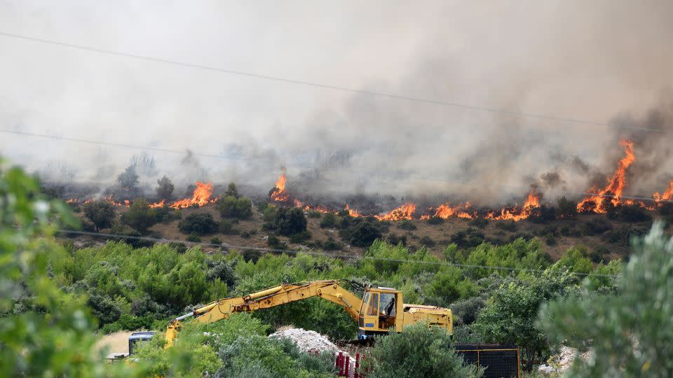 A major fire broke out in the village of Grebastica in Sibenik, Croatia on July 13.  - rvoje Jelavic/PIXSELL/DeFodi Images/Getty Images